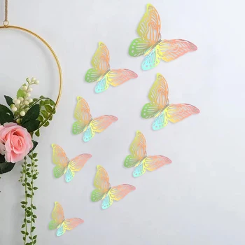12pcs Fluture Colorat Perete Autocolant Pentru Decorarea Acasă Textura de Metal Fluture Frumos, Arta de Perete Autocolante DIY Meșteșug Consumabile