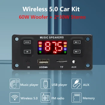 2 X 30W Stereo Amplificator 60W MP3 Decoder Bord Ecran Color Bluetooth compatibile-Decodare Bord Suport Modul de Înregistrare de Asteptare