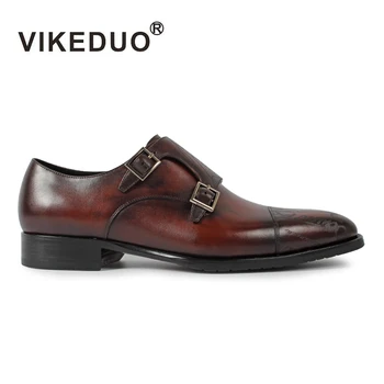 2022 Vikeduo Fierbinte de Epocă pentru Bărbați Pantofi Monk Personalizat cu Laser 100% Piele naturala de Lux de Nunta de Petrecere Pentru Seful de Design Original
