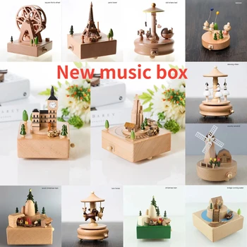 2023 Nou Educative de Crăciun Octavă Stil Cutie din Lemn Meserii Creative Cadouri de Craciun Muzica Cutie de Jucării de Mână cotite Acasă Ornament