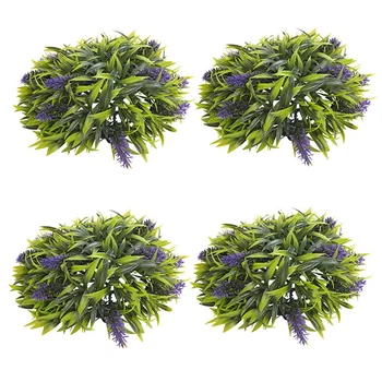 2X Agățat arta Topiata Mingea Lavanda Artificiale Flori de Gradina Plante Decor Coș 25Cm