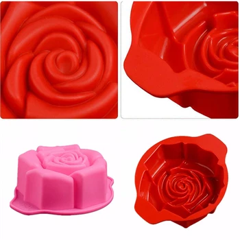 3D Floare Trandafir Forma de Silicon Tort Mucegai Bakeware Cupcake Mucegai de Copt Săpun Instrument de mucegai Silicon
