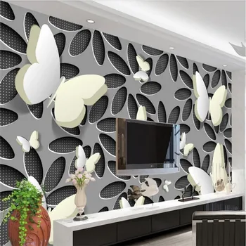 3D Fluture Flori tridimensionale de Perete Moda Specializata in productia de tapet Murale de Perete Personalizate, personalizare