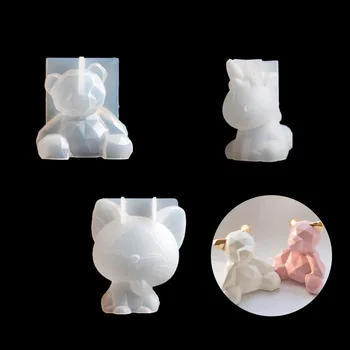 3D Silicon Mucegai Geometrie Stereo Urs Cerb Pisica Animal de BRICOLAJ Mucegai Mucegai Ornament Tort de Decorare Instrumente