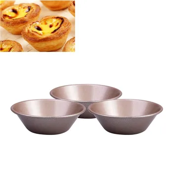 3PCS Oțel Carbon Brioșă Cazuri cutie de Tort Ceașcă Tarte cu Ou Pan Cutii 3D Prăjitură Tava Decoratiuni Cookie-uri Moluld Instrumente de Copt 8cm