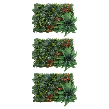 3X Iarbă Artificială DIY Miniatură Gazon, Ornament de Gradina, Frunze Roșii