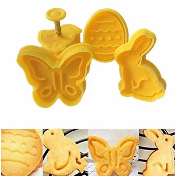 4buc/Set Paști Serie Cookie Mucegai Tort de Decorare Zahăr Ambarcațiuni Piston Cutter Pentru Biscuiti Prajitura Pâine, produse de Patiserie produse de Patiserie Instrumente