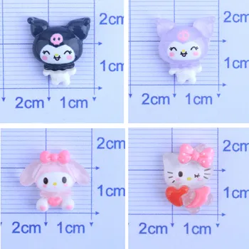 5Pcs Anime Desene animate Hello Kitty Melodie Nail Patch Accesorii Kawaii 3D Diy Papusa Cap de Ac de păr Coarda Shell Ornamente Decor Jucărie