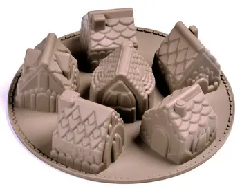 6 Cavitatea casa, forma de Silicon de săpun mucegai manual Fondant Ciocolata tort mucegai, mucegai de Copt DIY Decorare de instrumente