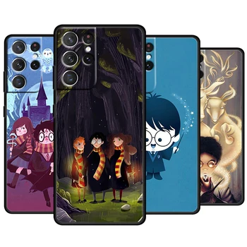 Arta Drăguț Harry Potter Bagheta Caz Pentru Samsung Galaxy S22 S21 S20 FE Ultra Plus S10 S9 S8 5G Negru Moale Capacul Telefonului Coque Core Capa