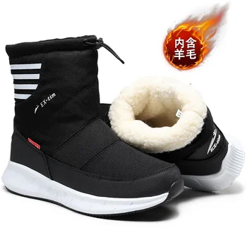 Barbati Cizme de Zapada Barbati pantofi de iarna 2021 nou de Pluș cald îngroșat mare de top rezistent la apa si antiderapante din bumbac pantofi cizme scurte