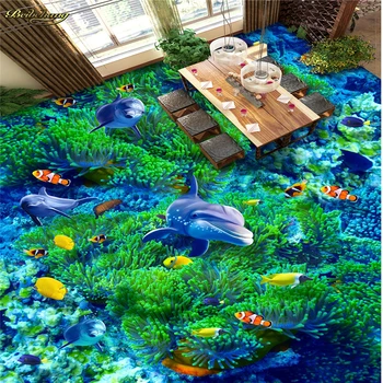 beibehang foto Personalizat tapet etaj pictura aplicată la lumea de mare delfin 3D stereo papel de parede