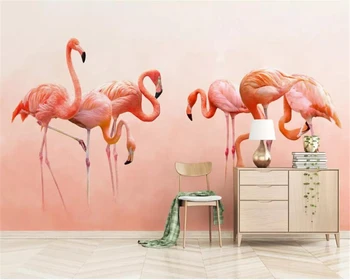 Beibehang foto Personalizat tapet Modern de mână-pictat flamingo personalitate tapet Copii, fond camera de perete tapet 3d