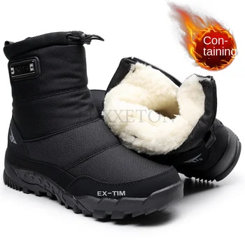 Cizme de zapada Bărbați Drumeții Pantofi Impermeabil Cizme de Iarna cu Blana de Iarnă Pantofi anti-alunecare în aer liber Bărbați Cizme Platforma Gros de Pluș Cald