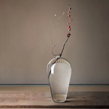 Creativitatea Sticlă Transparentă Vaza Japoneză Zen Hidroponice Prune Sticla Ornamente Living Desktop Vaze De Flori Decor Acasă