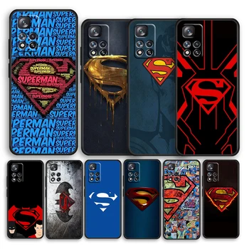 DC Erou Superman Logo Negru Telefon Caz Pentru Xiaomi Redmi Nota 12 11E 11 11 11T 10 10 9 9M 9S 8T 8 Pro Plus 5G Acoperi Shell