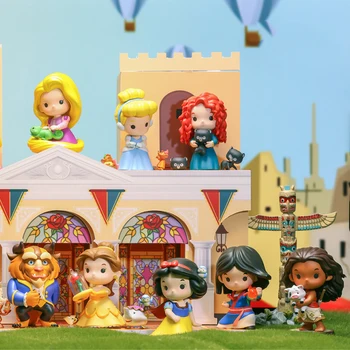 Disney Princess Cu Animale De Companie De Acțiune Figura Păpuși Alba Ca Zapada, Ariel, Rapunzel Mulan Belle Figura Păpuși Jucării De Colecție Fete Model Cadou