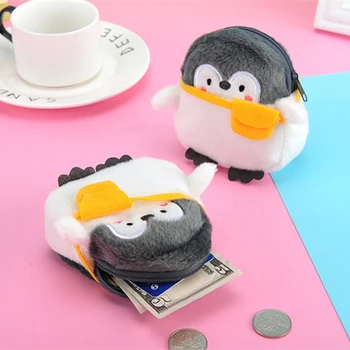 Drăguț Pinguin De Pluș Mini Portofel Moale Energie Pozitivă Pinguin De Pluș Monedă Pungă Fete Copii Mici Cadouri