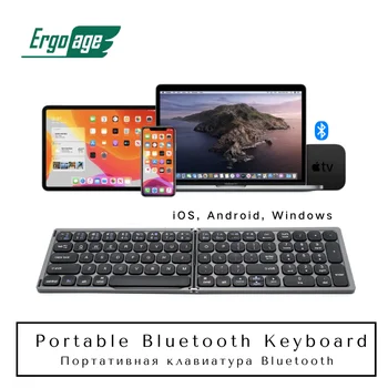 Ergoage Mici Bluetooth Telefon Pliabil Tastatura Comprimat Portabil Cu Numerice Tastatura Laptop Desktop PC Wireless Ergo Silențioasă