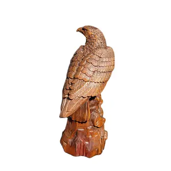 feroce hawk statuie pasăre vultur figurine de Animale sculptura chineză sculptură în lemn
