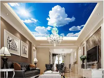 Foto personalizate 3d tapet tavan tapet HD nori cer albastru nori albi tavan murală de fundal gazete de perete pentru camera de zi