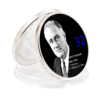 Franklin Delano Roosevelt 32th Președintele American Monede de Argint Figură Istorică Metal Monedă Comemorativă de Meserii pentru Colectie