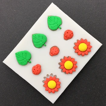 Frunze De Floarea-Soarelui Gărgăriță Mucegai Silicon Sugarcraft Fondant Tort Decorare Cupcake Bicarbonat De Mucegai