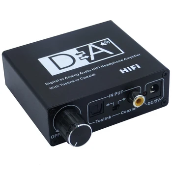 Hifi DAC Amp Digital La Analogic Convertor Audio RCA pentru Căști de 3,5 Mm Amplificator Toslink Optic Coaxial de Ieșire