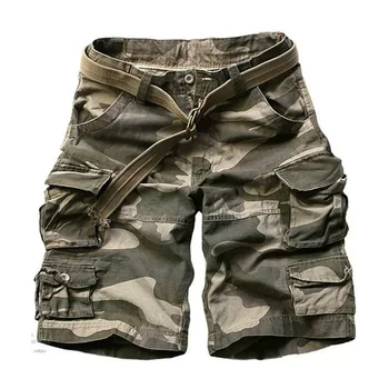 Moda de vara Militar Cargo pantaloni Scurți pentru Bărbați de Înaltă Calitate Bumbac Casual Mens pantaloni Scurți Multi-buzunar ( Gratuit Centura )