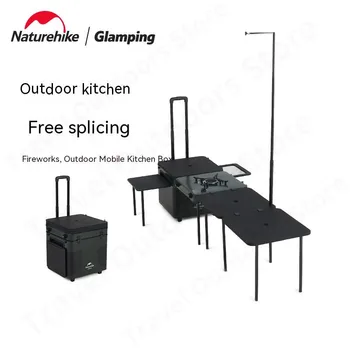 Naturehike Camping Folding Mobile de Bucatarie Picnic BBQ Gătit Masă IGT Combinație Multifuncțional Portabil Bucatarie Cu Aragaz