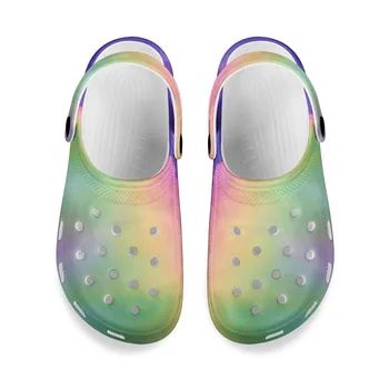 Noisydesigns Bărbați Sandale de Vară Gaura Pantofi Femei Saboți de Mari Dimensiuni 36-48 EVA Grădină Nori Colorate Model de Plajă Papuci Plat