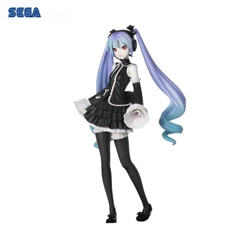 Original Sega a Doua Ediție SPM Premiu Figura Miku Stil Gotic Negru Rochie de Acțiune Figura Colletible Jucarii Model