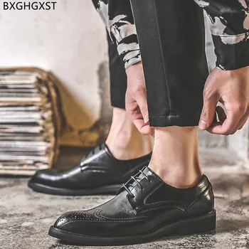 Oxford Pantofi de Piele Barbati Clasic Rochie Pantofi de Mens de Moda Pantofi de Nunta pentru Bărbați 2022 Negru Chaussure Homme Zapatos De Hombre