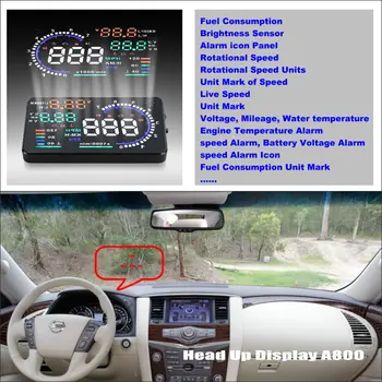 Pentru Nissan Patrol Safari Y61 Y62 Masina HUD Head Up Display Accesorii Auto Universal Head Up Display HUD Viteza de Conducere de Alarmă