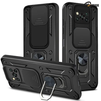 Pentru Xiaomi Pocophone Poco X3 NFC Caz de Camuflaj Magnetic Suport Auto Inel rezistent la Șocuri Armura Telefon Caz pentru Poco X3 Pro Capacul din Spate