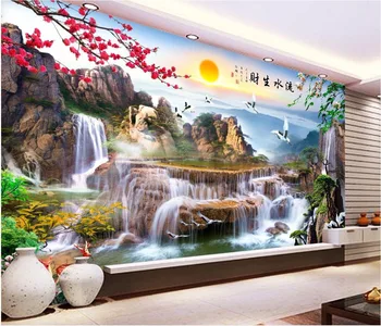 Personalizat murale 3d tapet soare de munte care curge apa living home decor pictura picturi murale 3d tapet pentru pereți 3 d