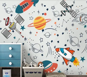 Personalizat papel parede Spațiu a Astronauților de Rachete Planeta prin Satelit 3D Camera Copiilor pentru camera de zi de decorare dormitor tapet