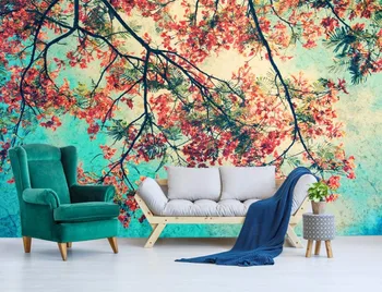 Retro de Epocă Clasică murale 3d tapet pentru pereti Living dormitor Păun floare ramură de copac TV canapea murală de fundal