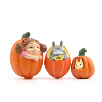 Studio Ghibli Anime Totoro Q Versiune Drăguț Dovleac Figurina Ornament De Birou Model Zână Grădină De Mușchi În Miniatură Ambarcațiuni Decor Accesoriu