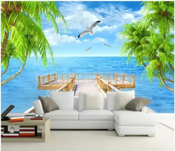 Wallpaper 3d foto personalizate murală Mediterană Coco Pescăruș Peisajul tv de fundal decor camera de zi tapet pentru pereți 3 d