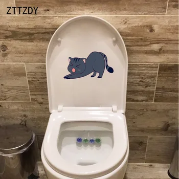 ZTTZDY 23.2*12.8 CM Interesant Cat de Toaletă Autocolant Dormitor Copii Home Decor Perete Decal T3-0186