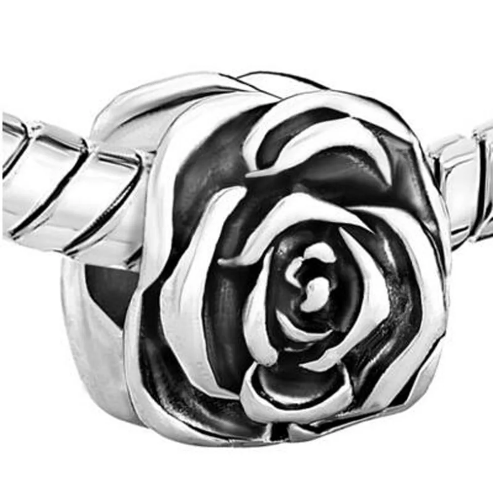 slide farmec transport Gratuit Noul Europene și Americane de moda personalitate negru și alb, trandafiri cadou floral se potrivesc Pandora brățară 2