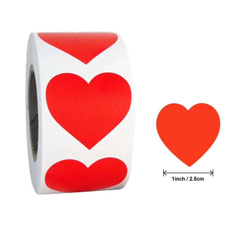 Chroma Inima Etichete Autocolante Drăguț Cod de Culoare Dot Etichete Autocolante Autocolante Personalizate de Papetărie personalizate lucrate manual cu dragoste 2