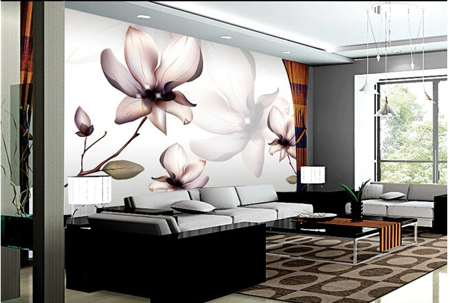 Personalizate 3D, picturi murale,frumos modern, cu flori albe papel de parede,canapea camera de zi TV de perete hârtie de perete dormitor 1
