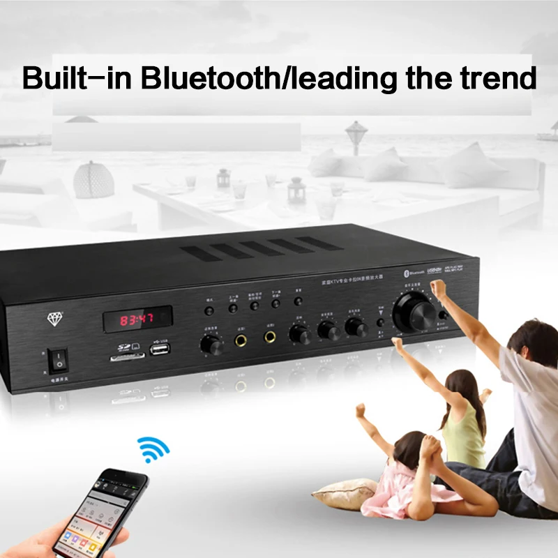 KYYSLB 220V 300W A5 Familie KTV Amplificator de Mare Putere de Pachetul de Card Întâlnire Bluetooth Anti-urlă Acasă Karaoke Amplificator Audio 1