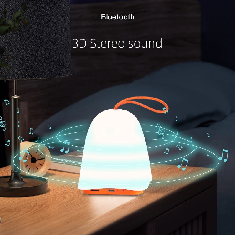 SDpure LED Bluetooth 5.0 difuzor fără fir pentru tabără în aer liber 7 culori de iluminare touch control TF slot apel handfree 3