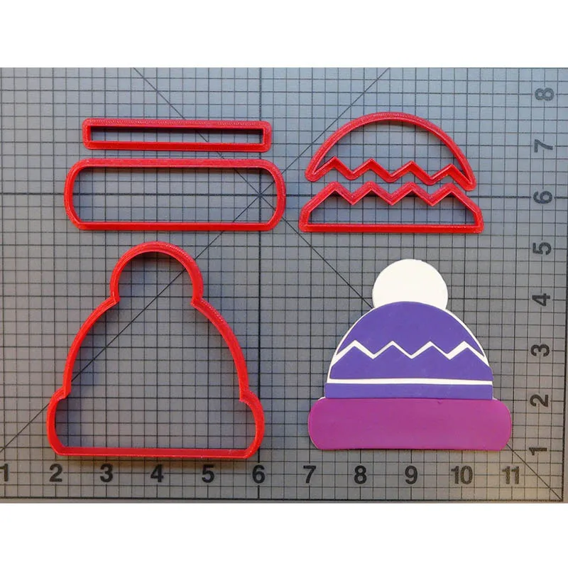 Zăpadă Beanie Cookie Cutter Set Personalizate Imprimate 3D Fondant Cupcake Top Accesorii de Bucătărie de Copt Design Mucegai 0