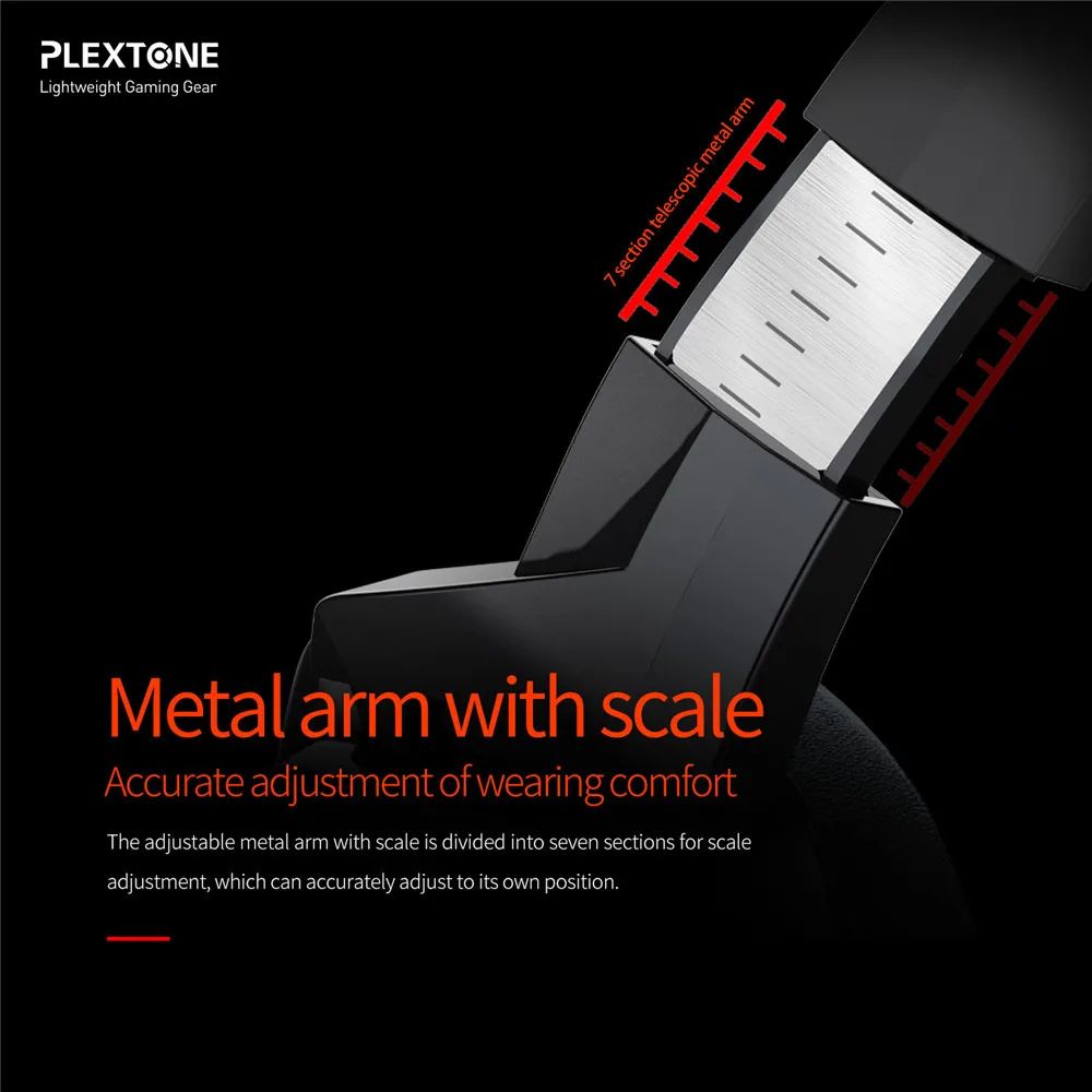 Plextone G800 Căști de Gaming Usoare PC Gamer Cască 50mm Corn Unitate 190mm Mic pentru Mobil,Laptop,PS4,XBOX One 3