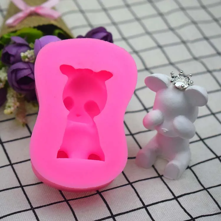 Urs drăguț Mucegai Silicon de Copt Accesorii 3D DIY Zahăr Ambarcațiunile de Ciocolata Cutter Mucegai Tort Fondant Ziua Îndrăgostiților Decor Instrument 2