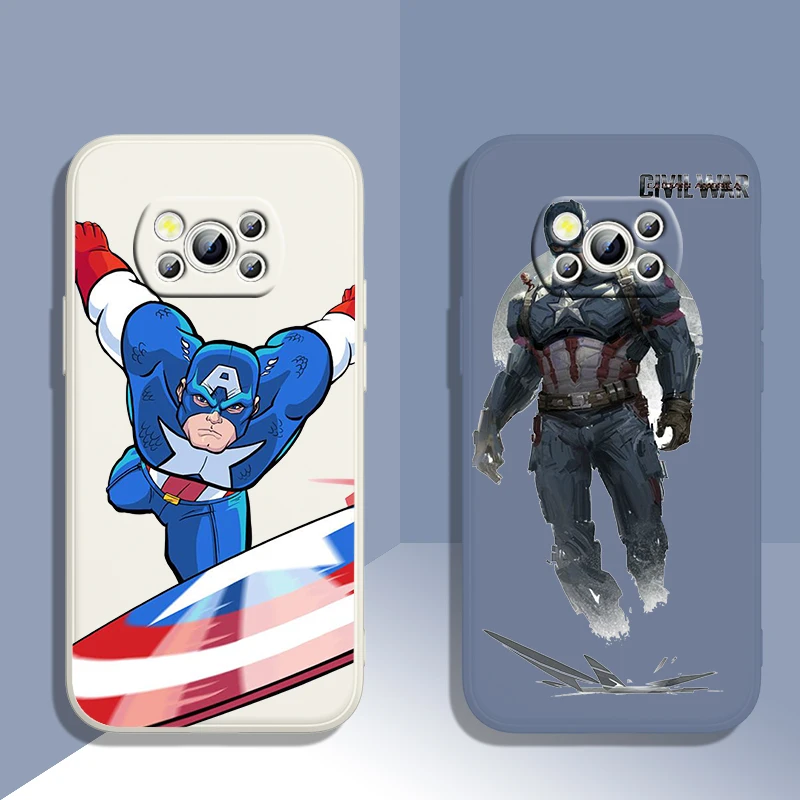 Supereroul Captain America Pentru POCO M5 M4 X4 F4 C40 X3 NFC F3 GT M4 M3 M2 C3 Pro X2 4G 5G Lichid Stânga Coarda Silicon Caz de Telefon 5